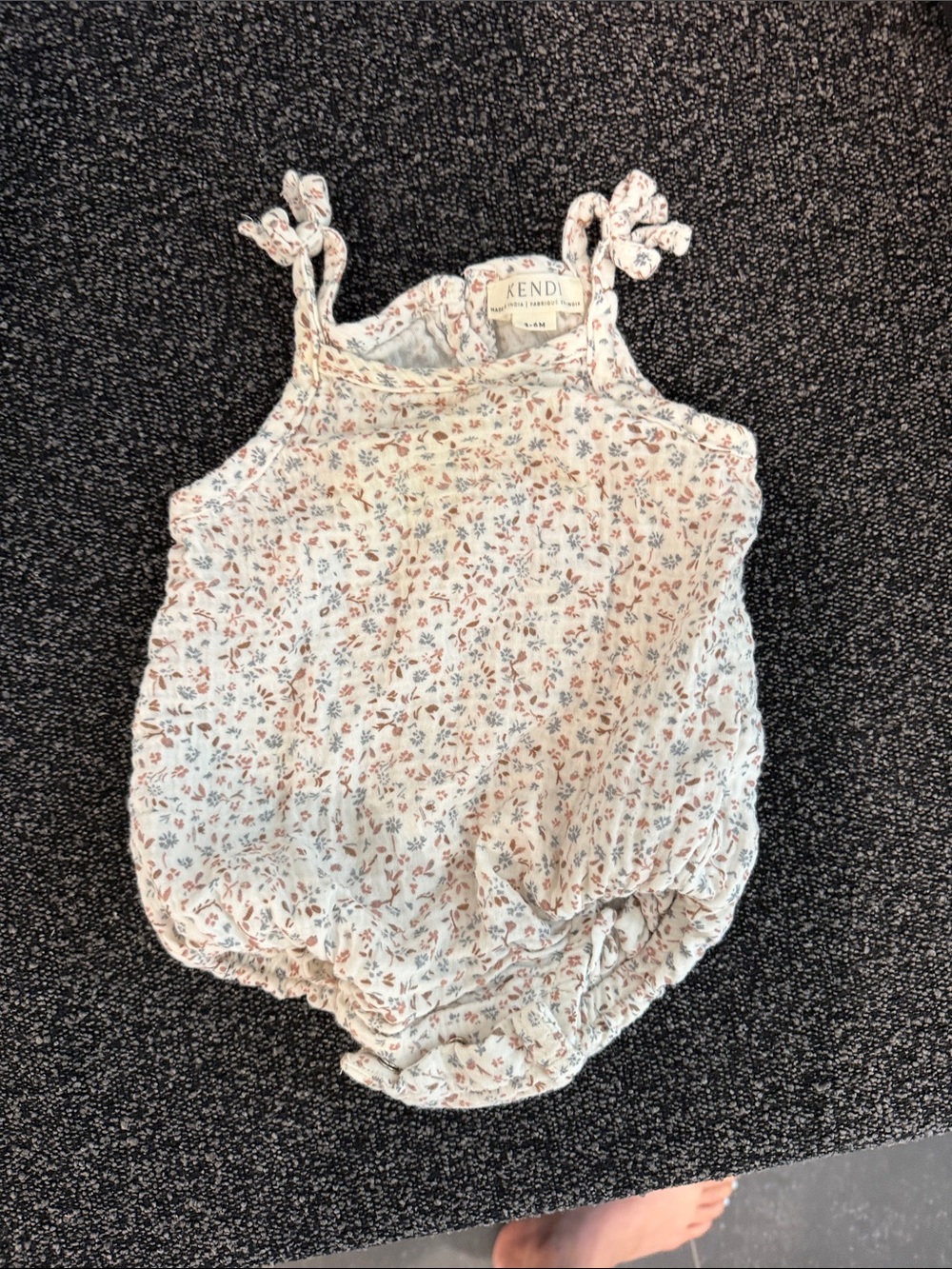 Kendall Kids Cream Floral Tie-Shoulder Tank Top for Toddlers